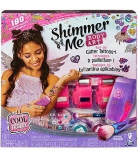 Cool Maker, Shimmer Me Body Art com rolo, 4 folhas metálicas e 180 tatuagens temporárias para crianças a partir de 8 anos