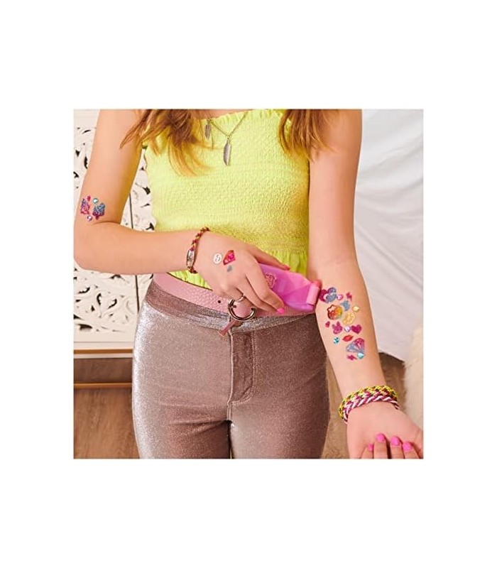 Cool Maker, Shimmer Me Body Art com rolo, 4 folhas metálicas e 180 tatuagens temporárias para crianças a partir de 8 anos