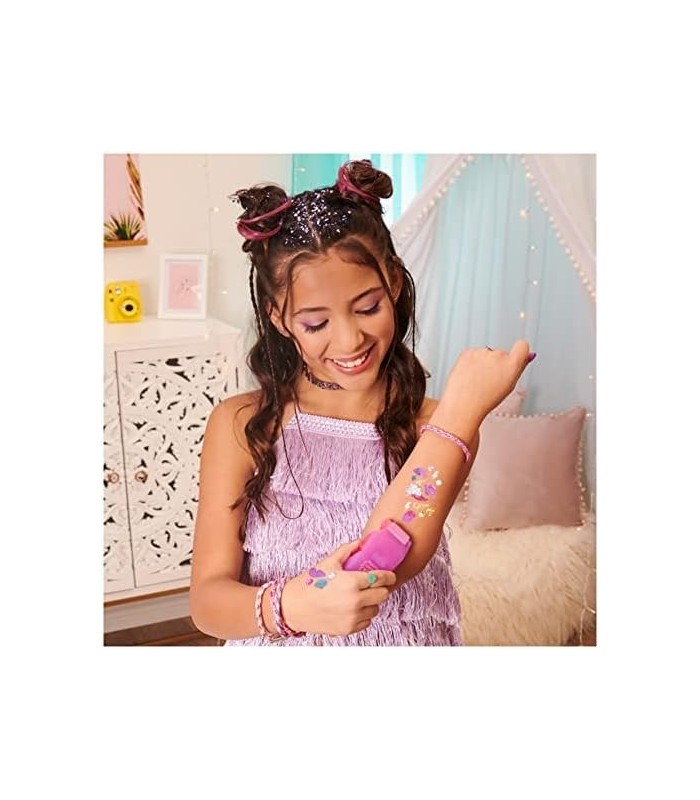 Cool Maker, Shimmer Me Body Art com rolo, 4 folhas metálicas e 180 tatuagens temporárias para crianças a partir de 8 anos