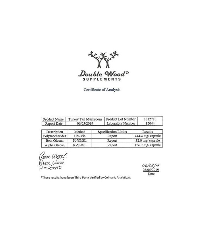 Suplemento de cogumelo de cauda de peru (120 cápsulas - suprimento de 2 meses) (Coriolus Versicolor) Suporte abrangente ao siste