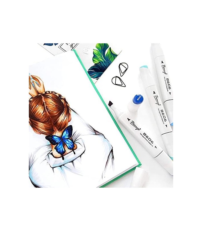 Conjunto de marcadores de álcool da série clássica Bianyo, pacote com 72, conjunto de marcadores de arte de bala e cinzel de pon