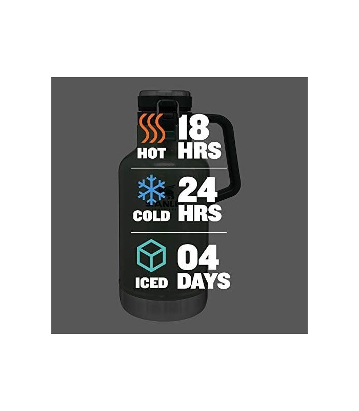 Growler a vácuo Stanley Classic, capacidade de 64 onças, aço inoxidável, verde Hammertone (10-01941-063)