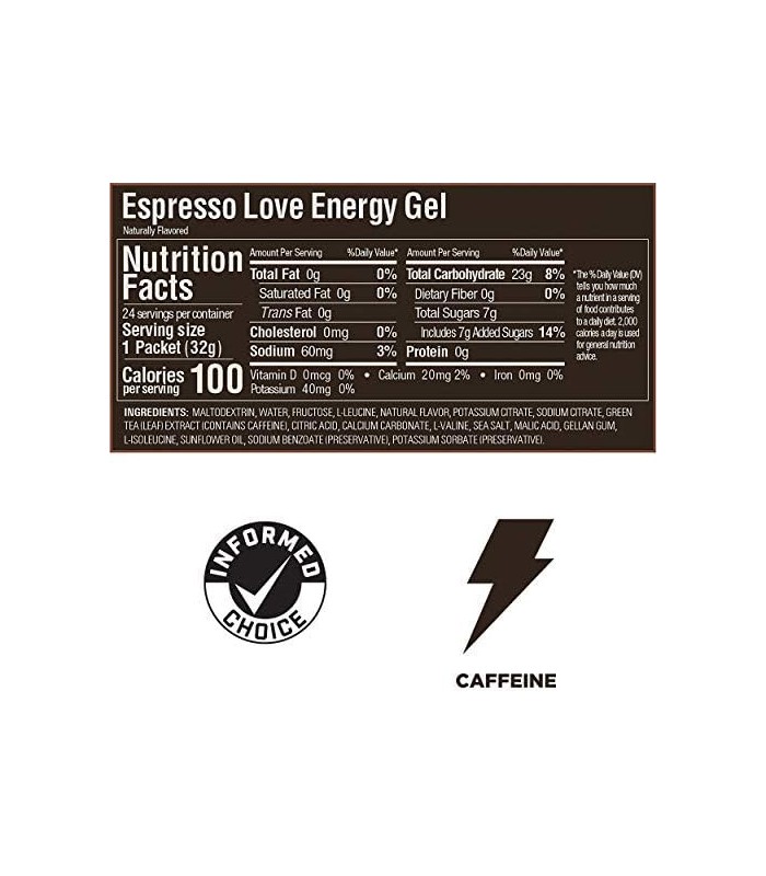 GU Energy Gel de Nutrição Esportiva, 24-Count, Espresso Love