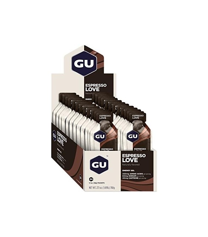 GU Energy Gel de Nutrição Esportiva, 24-Count, Espresso Love