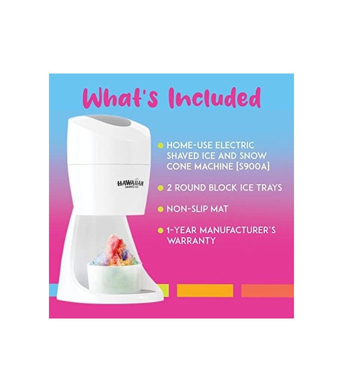 Máquina de gelo raspado havaiano S900A, gelo raspado e cone de neve, 120 V, branco