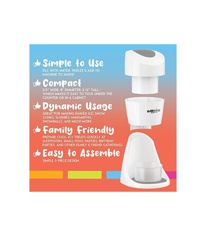 Máquina de gelo raspado havaiano S900A, gelo raspado e cone de neve, 120 V, branco