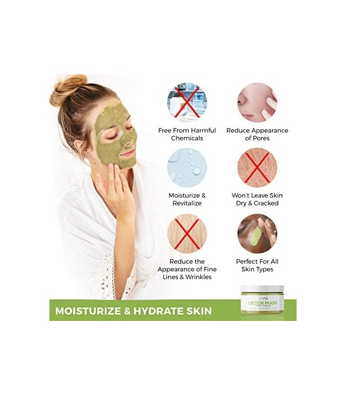 Teami Detox Face Masks Skincare Facial Skin Care Products: Green Tea Detox Mask Limpeza Profunda Minimizador de Poros e Removedo