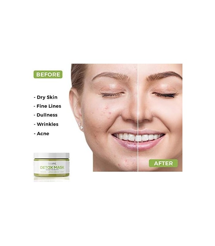 Teami Detox Face Masks Skincare Facial Skin Care Products: Green Tea Detox Mask Limpeza Profunda Minimizador de Poros e Removedo