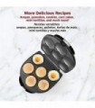 Holstein Housewares Non-Stick 6-Section Multi-Food Maker - Arepas, Mini Pancakes, Corncakes e mais, 6-PC, Preto