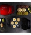 Holstein Housewares Non-Stick 6-Section Multi-Food Maker - Arepas, Mini Pancakes, Corncakes e mais, 6-PC, Preto