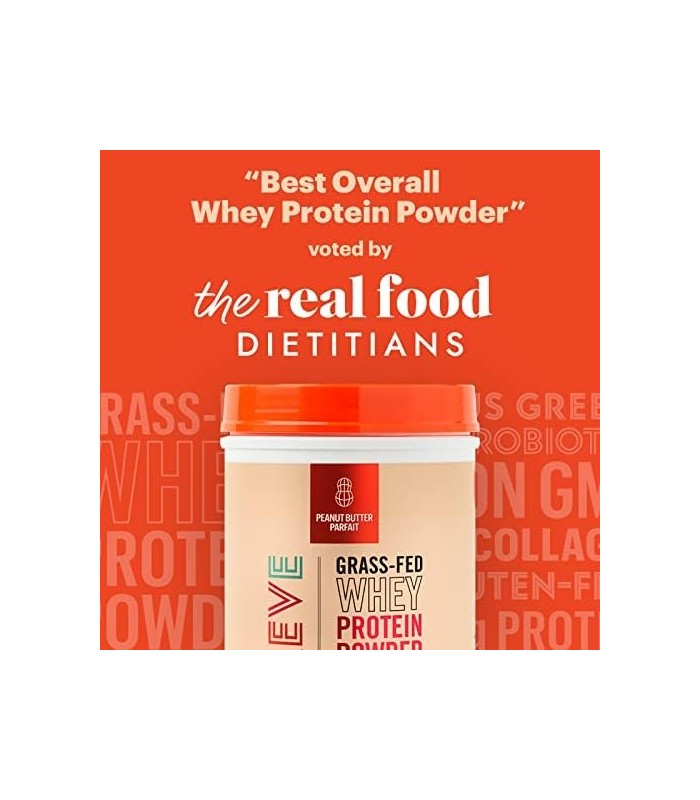 Natreve Whey Protein Powder - 28g Proteína Whey Alimentada com Grama com Aminoácidos, Probióticos e Colágeno - Parfait de Mantei