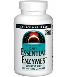 Source Naturals Essential Enzymes 500mg Multiple Enzyme Supplement Herbal Defense for Gas, Constipation & Bloating Alívio - Supo
