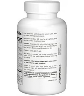 Source Naturals Essential Enzymes 500mg Multiple Enzyme Supplement Herbal Defense for Gas, Constipation & Bloating Alívio - Supo
