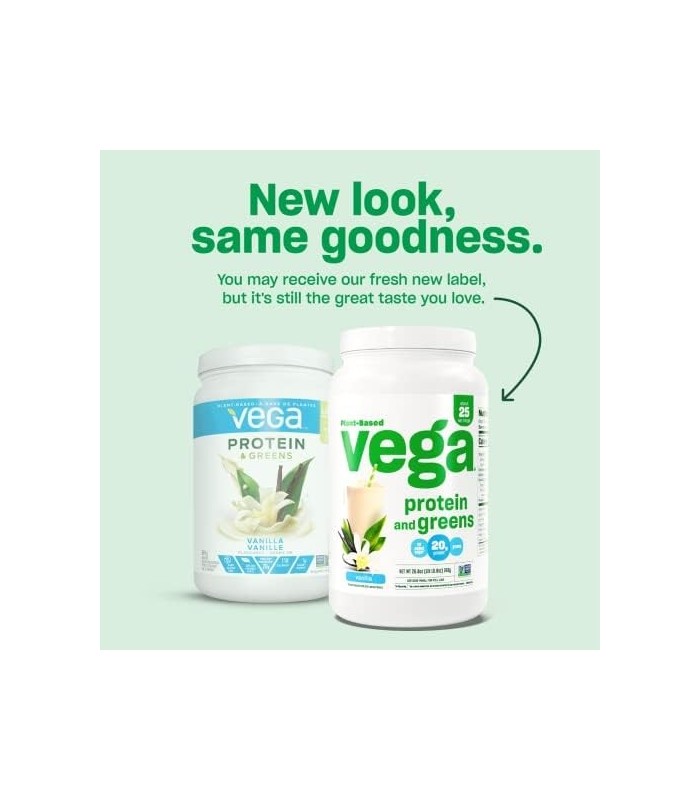 Vega Protein and Greens Vegan Protein Powder Berry (21 porções) - 20g de proteína à base de plantas e vegetais, vegan, não trans