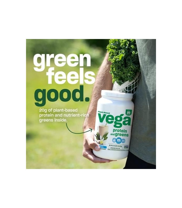Vega Protein and Greens Vegan Protein Powder Berry (21 porções) - 20g de proteína à base de plantas e vegetais, vegan, não trans