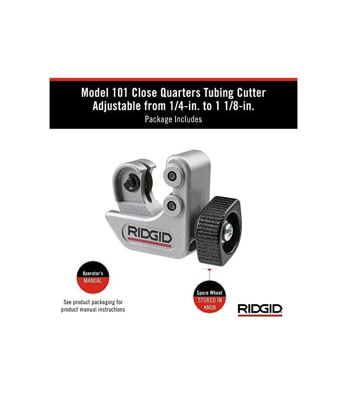 RIDGID 40617 Modelo 101 Cortador de Tubulação Fechado com Capacidade de Corte, Prata