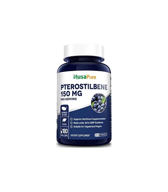 Pterostilbene 150mg 180 Cápsulas Vegetais (Sem OGM e Sem Glúten)