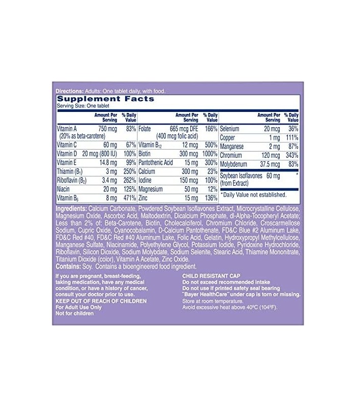 One A Day Womens Menopause Multivitamin com vitamina A, vitamina C, vitamina D, vitamina E e zinco para suporte imunológico à sa