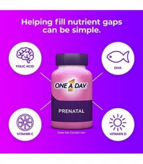 gomas multivitamínicas pré-natais femininas One A Day, incluindo vitamina A, vitamina C, vitamina D, B6, B12, ácido fólico e mai
