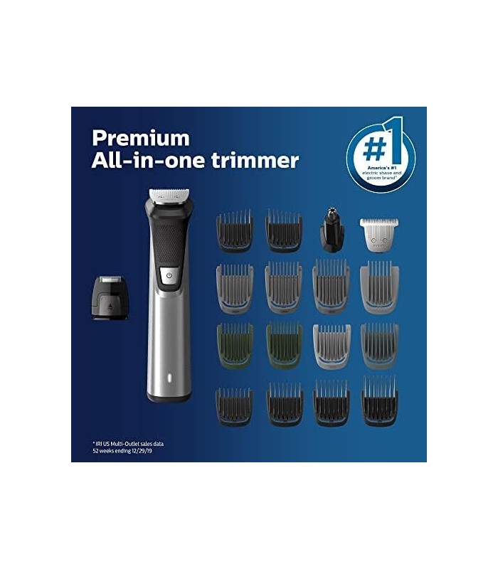 Aparador All-in-One Philips Norelco Série 7000, kit de cuidados masculinos de 23 peças, aparador para barba, cabeça, corpo e ros