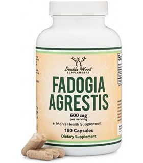 Suplementos Duplos de Madeira Fadogia Agrestis 600 mg por porção (180 cápsulas) Extrato poderoso para apoiar o desempenho atléti