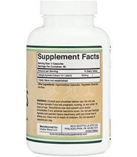 Suplementos Duplos de Madeira Fadogia Agrestis 600 mg por porção (180 cápsulas) Extrato poderoso para apoiar o desempenho atléti