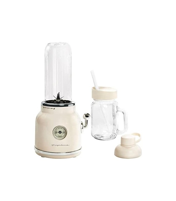 ESMM100-CREAM Retro Smoothie Maker Blender com Mason Jar, Perfeito para Shakes e Smoothies, 300 Watts, Creme