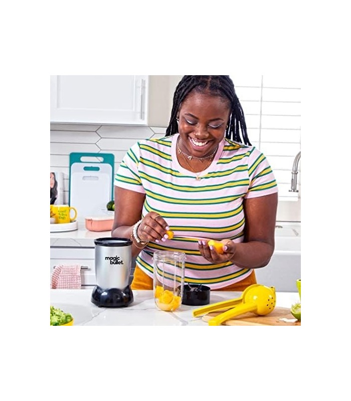 Liquidificador Magic Bullet, Pequeno, Prata, Conjunto de 11 Peças