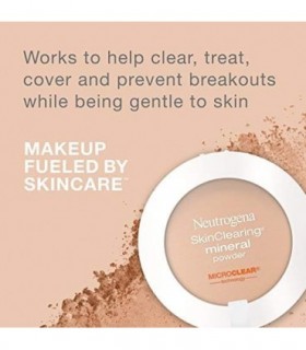 Neutrogena SkinClearing Mineral Acne-Concealing Compact Powder Compact, Shine-Free & Oil-Absorbing Makeup with Salicylic Acid to