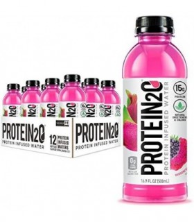 Protein2o 15g Whey Protein Infused Water, Dragon Fruit Blackberry, 16,9 oz Botte (Pacote com 12)