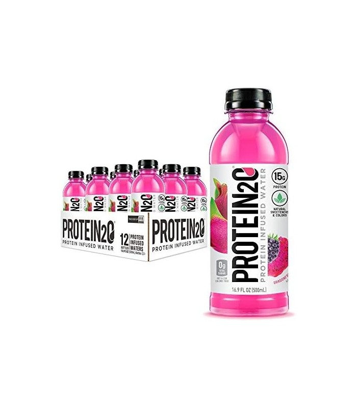 Protein2o 15g Whey Protein Infused Water, Dragon Fruit Blackberry, 16,9 oz Botte (Pacote com 12)