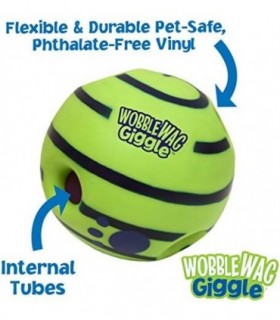 Wobble Wag Ball, brinquedo interativo para cães, sons divertidos quando rolado ou sacudido, animais de estimação sabem tudo, com