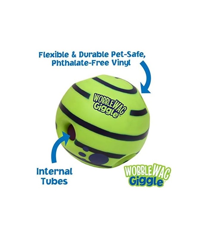 Wobble Wag Ball, brinquedo interativo para cães, sons divertidos quando rolado ou sacudido, animais de estimação sabem tudo, com