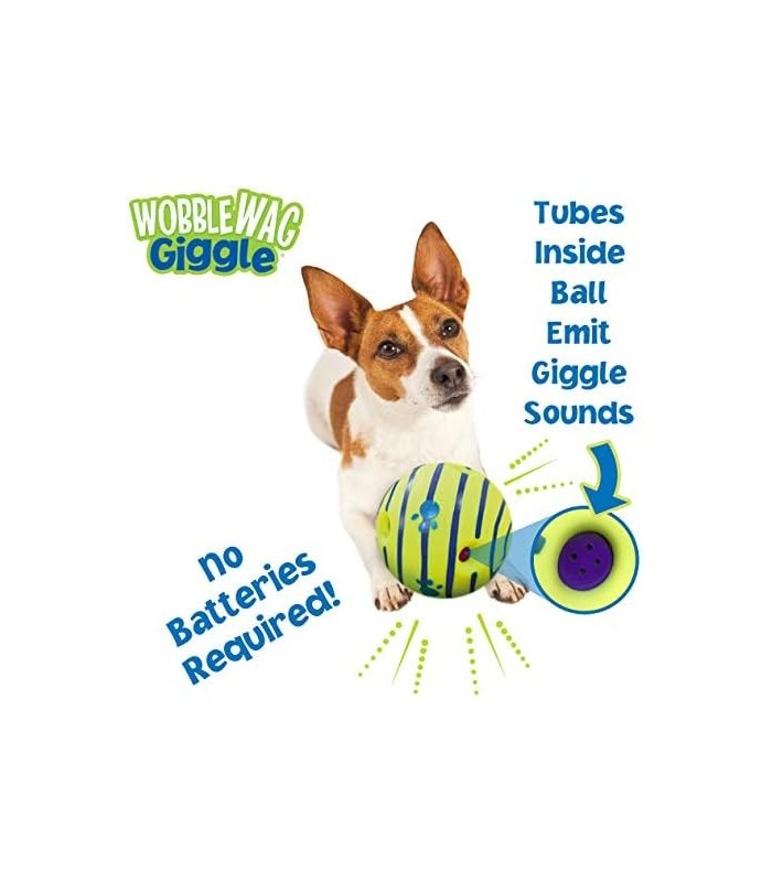 Wobble Wag Ball, brinquedo interativo para cães, sons divertidos quando rolado ou sacudido, animais de estimação sabem tudo, com