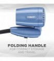 Secador de cabelo de viagem Conair com voltagem dupla, secador de cabelo compacto de 1600 W com cabo dobrável, secador de cabelo