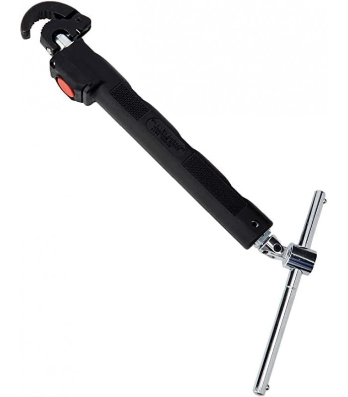 RIDGID 46753 Modelo 2017 Chave de bacia telescópica com LED Chave de bacia ajustável de 10 a 17 polegadas, preta