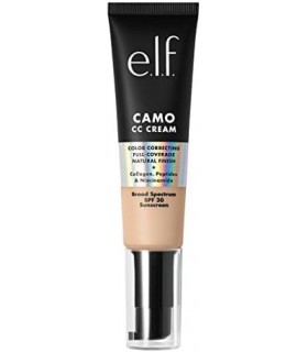 e.l.f. Camo CC Cream, base de cobertura total com correção de cor com FPS 30, cria um acabamento natural, vegano e livre de crue
