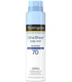 Neutrogena Ultra Sheer Body Mist Protetor Solar Spray de amplo espectro SPF 70, Não gorduroso e resistente à água, sem óleo e nã