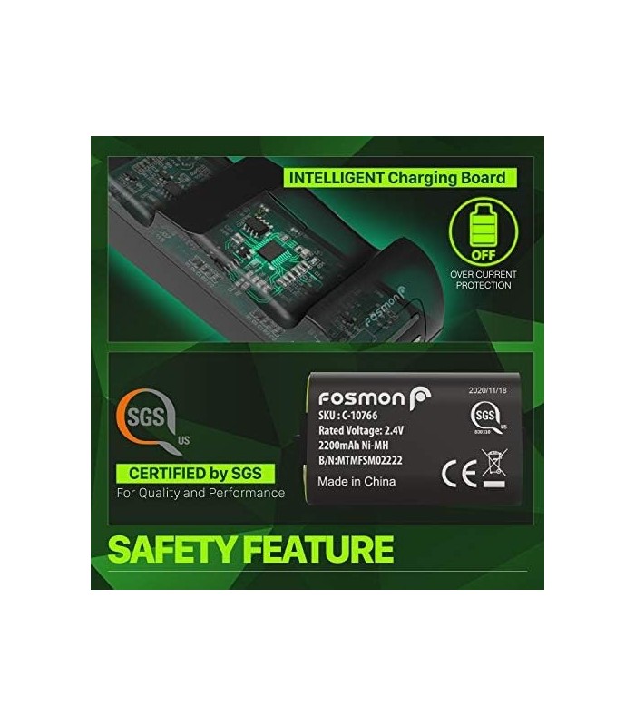 Carregador Fosmon Dual 2 MAX com pacote de bateria recarregável de 2x 2200mAh compatível com controladores Xbox Series Xbox S El