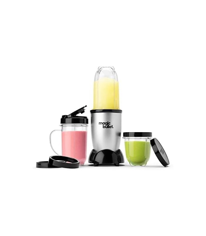 Liquidificador Magic Bullet, Pequeno, Prata, Conjunto de 11 Peças