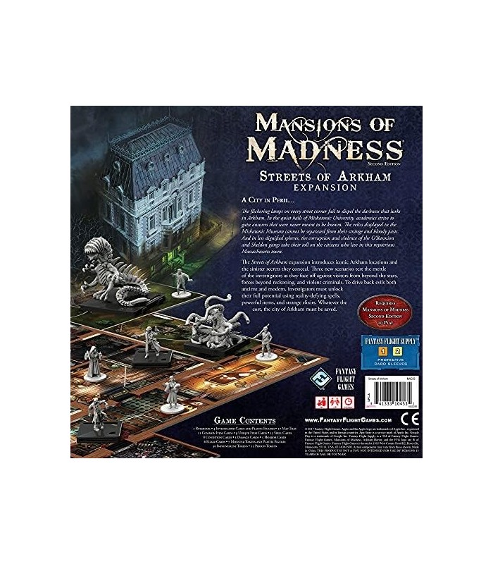 Jogo de tabuleiro Mansions of Madness Streets of Arkham EXPANSÃO | Jogo de Terror | Jogo de tabuleiro misterioso para adolescent