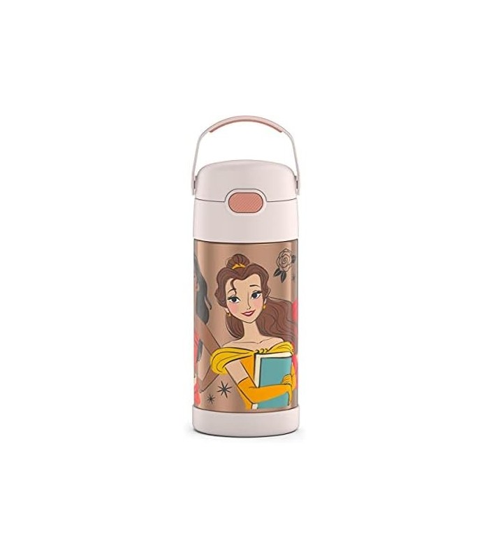 THERMOS FUNTAINER 12 onças de aço inoxidável isolado a vácuo garrafa de palha infantil, princesa