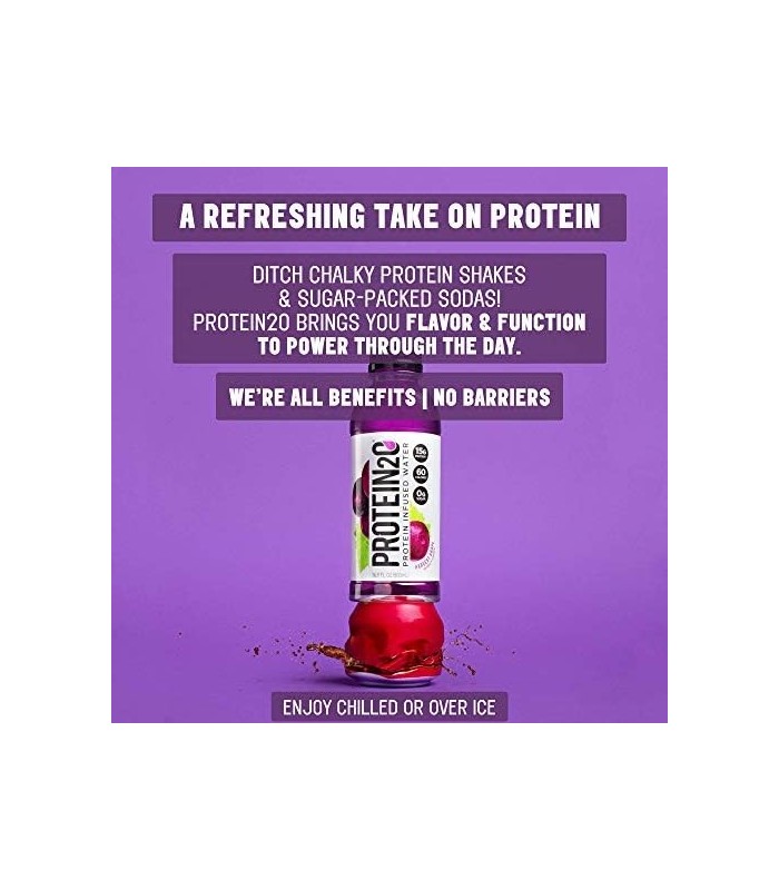Protein2o 15g Whey Protein Infused Water, Dragon Fruit Blackberry, 16,9 oz Botte (Pacote com 12)