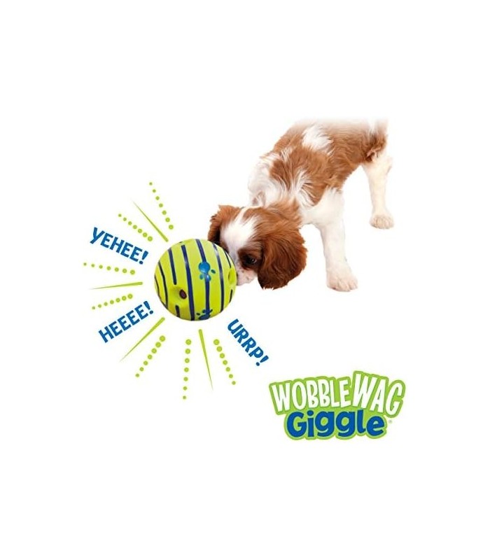 Wobble Wag Ball, brinquedo interativo para cães, sons divertidos quando rolado ou sacudido, animais de estimação sabem tudo, com