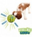 Wobble Wag Ball, brinquedo interativo para cães, sons divertidos quando rolado ou sacudido, animais de estimação sabem tudo, com