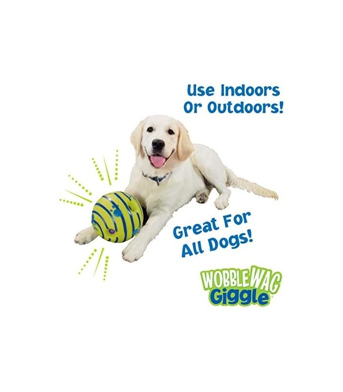 Wobble Wag Ball, brinquedo interativo para cães, sons divertidos quando rolado ou sacudido, animais de estimação sabem tudo, com