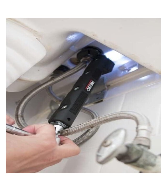 RIDGID 46753 Modelo 2017 Chave de bacia telescópica com LED Chave de bacia ajustável de 10 a 17 polegadas, preta