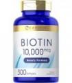Biotina 10000mcg | 300 Cápsulas | Força máxima | Suplemento sem OGM e sem Glúten | por Carlyle