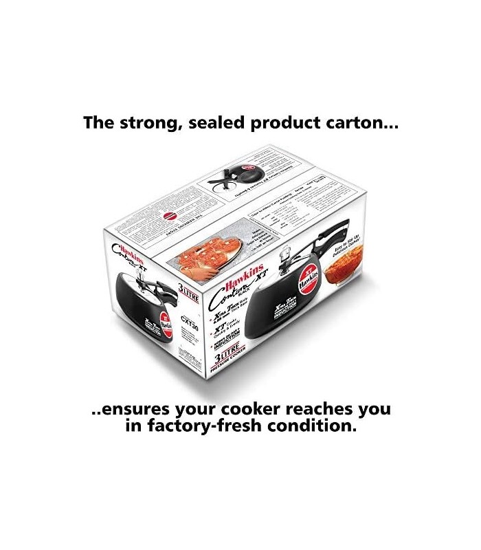 Hawkins CXT30 Contura Hard Anodized Induction Compatível com Base Extra Grossa Panela de Pressão, Preto, 3L, 3 L
