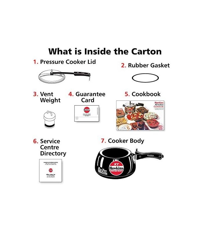 Hawkins CXT30 Contura Hard Anodized Induction Compatível com Base Extra Grossa Panela de Pressão, Preto, 3L, 3 L